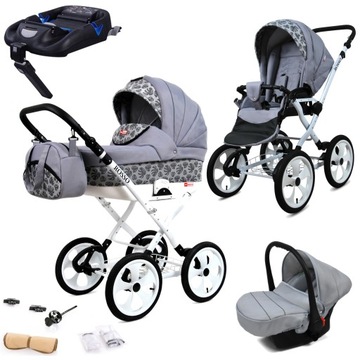 WÓZEK DZIECIĘCY ROSSO 4w1 ALUMINIUM + BAZA ISOFIX