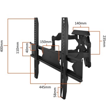 НАСТЕННОЕ КРЕПЛЕНИЕ ЖК-ТЕЛЕВИЗОРА 26–60 ДЮЙМОВ РЕГУЛИРОВКА