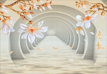 FOTOTAPETA 3D OPTYCZNAkwiaty TUNEL LILIE 400x280