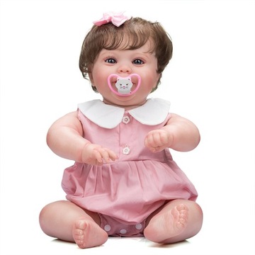 Krótkie włosy uśmiechnięta lalka reborn girl 50cm