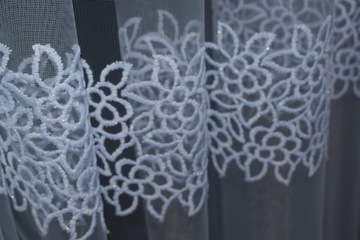 Штора по метражу Marquisette Glass БЕЛАЯ, LONG узор, длинная