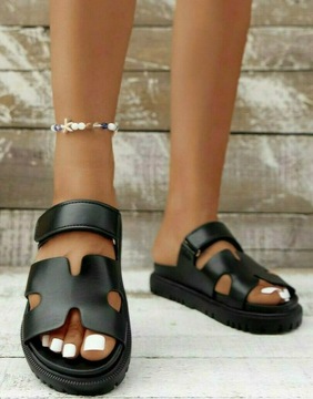RZEPY CASUAL PLATFORMA YOF NF9__38 SHEIN CZARNE KLAPKI NA