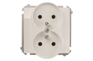 Розетка двойная с заземлением, белая BMGZ2M.01/11 SIMON BASIC