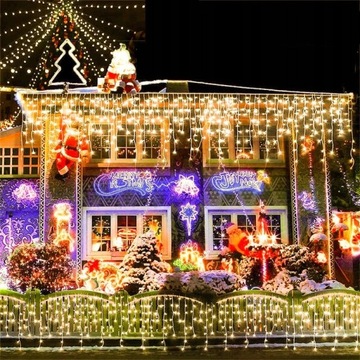 СВЕТОДИОДНЫЕ СВЕТОВЫЕ ЗАНАВЕСЫ, РОЖДЕСТВЕНСКИЕ ОГНИ ДЛЯ ОКОН, ВНУТРЕННИЕ И НАРУЖНЫЕ 3X3