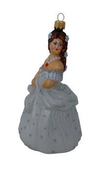 BOMBKI CHOINKOWE SZKLANE Księżniczka16,5cm