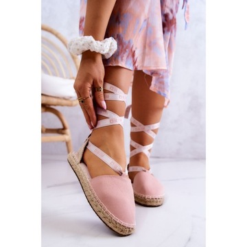 Różowe Tkanina Buty Espadryle Big Star r.38