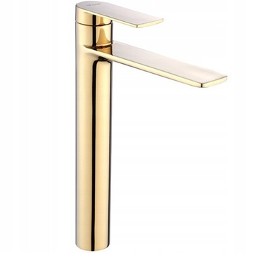 Bateria Umywalkowa Storm Gold Złota Wysoka REA