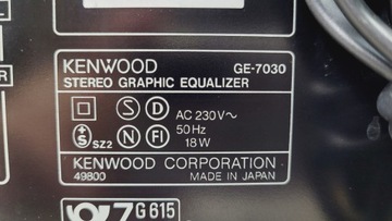 ГРАФИЧЕСКИЙ ЭКВАЛАЙЗЕР Эквалайзер спектра KENWOOD GE-7030