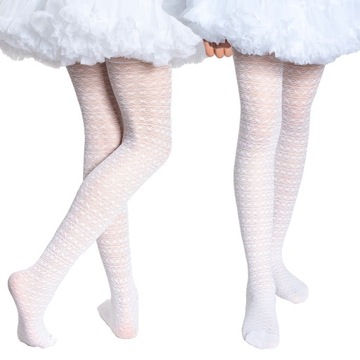 БЕЛЫЕ колготки для девочек COMMUNION с рисунком, СУПЕР КАЧЕСТВО
