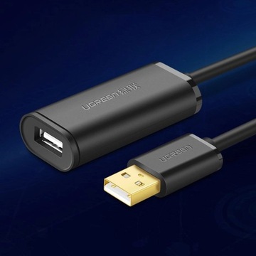 Ugreen kabel aktywny przedłużacz USB 2.0 480 Mbps 10 m czarny (US121 10321)