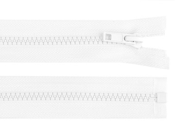 Zamek błyskawiczny kostka do kurtki bluzy 60cm / BIAŁY