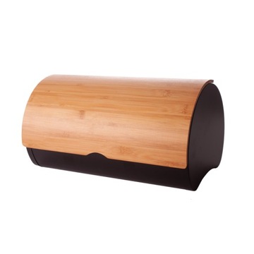 CHLEBAK BAMBUSOWY CZARNY METALOWY POJEMNIK NA CHLEB BUŁKI PIECZYWO DUŻY