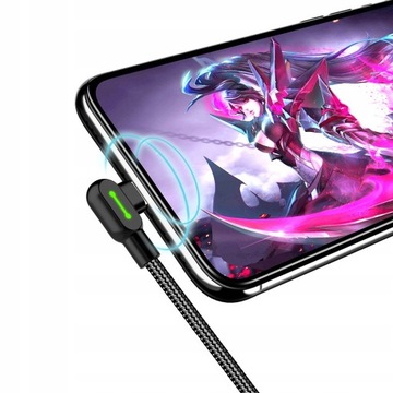 MCDODO УГЛОВОЙ КАБЕЛЬ 90° ДВУХСТОРОННЯЯ МОЛНИЯ ДЛЯ IPHONE 11 12 13 14 LED 3M