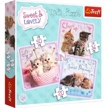 TREFL PUZZLE 3W1 SŁODKIE KOTKI