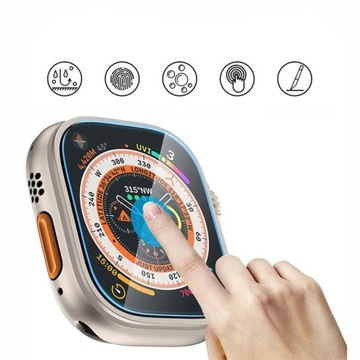2x ЗАКАЛЕННОЕ СТЕКЛО ДЛЯ APPLE WATCH ULTRA/ULTRA 2 49MM С КРЕПЛИТЕЛЬНОЙ РАМКОЙ