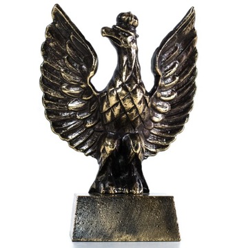 Statuetka ORZEŁ w koronie na cokole Mosiądz