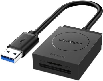 АДАПТЕР-концентратор USB-устройство чтения карт памяти SD SDHC SDXC MICROSD UЗЕЛЕНЫЙ КАБЕЛЬ 15 см