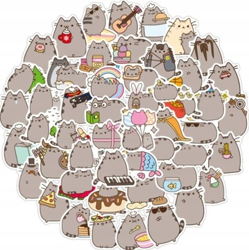 50шт. Коренастый кот, мультяшная наклейка Kawaii