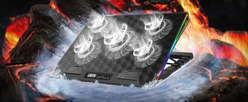 ОХЛАЖДАЮЩАЯ ПОДСТАВКА ДЛЯ НОУТБУКА 12–17 ДЮЙМОВ, РЕГУЛИРУЕМАЯ RGB-СВЕТОДИОДНАЯ СВЕТОДИОДНАЯ, С USB