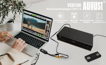 Август VGB100 Video Grabber USB-карта захвата копирует VHS на ПК