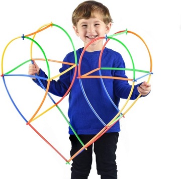 SŁOMKI KONSTRUKCYJNE KLOCKI KUFEREK DUŻY ZESTAW KREATYWNY 1200 elem.