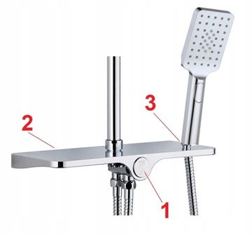 ПОЛЬША смеситель для душа душевой набор RAIN SHOWER One Click квадратный