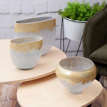 ДЕКОРАТИВНАЯ СТЕКЛЯННАЯ ВАЗА ИРИС 21Х11Х19 СМ СЕРЕБРЯНАЯ