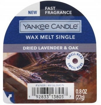 YANKEE CANDLE WOSK WAX DRIED LAVENDER &OAK 22g