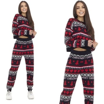 SWETER ŚWIĄTECZNY ZESTAW Z SPODNIAMI ŚWIĄTECZNE S