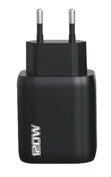 120W szybko ładująca ładowarka USB typ A, czarna