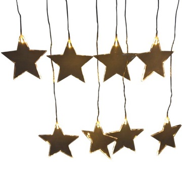 LAMPKI kurtyna ŚWIĄTECZNE NA BATERIE CHOINKOWE 8 LED GWIAZDY GWIAZDKI BIAŁE