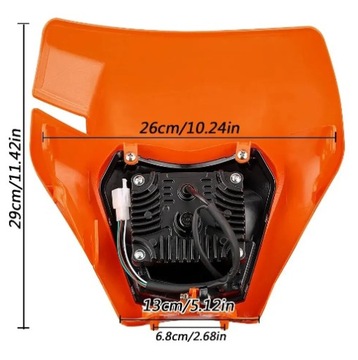 KTM EXC LAMP ENDURO EXC-F ОДОБРЕНИЕ ОБТЕКАТЕЛЬ ФАРА SUPERMOTO