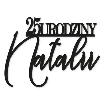 Dekor na bok tort urodziny imię topper napis CZARN