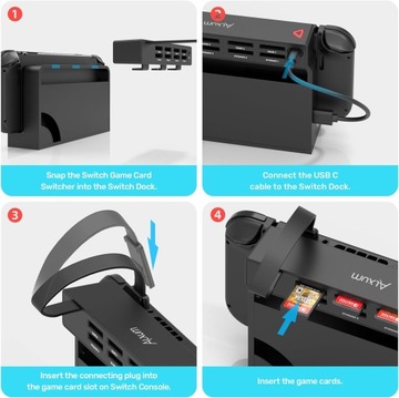 ИГРОВОЕ КАРТРИДЕР ALXUM SWITCH, МУЛЬТИЗАРЯДНОЕ УСТРОЙСТВО, СОВМЕСТИМОЕ С NINTENDO