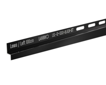 LISTWA BRODZIKOWA SPADKOWA PRZYŚCIENNA CZARNY MAT LEWA 100 cm RAL 9005