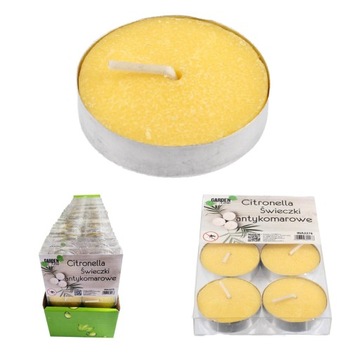 6 ŚWIEC ŚWIECZEK PRZECIW KOMAROM OWADOM CITRONELLA