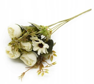 БУКЕТ ИСКУССТВЕННЫХ ЦВЕТОВ БУКЕТ ГОТОВЫЙ КАК ЖИВЫЕ ВЕТКИ ДЕКОРАТИВНЫЙ КРЕМ 30СМ
