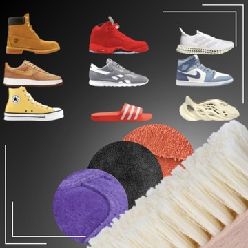 Szczotka z Twardym Włosiem Do Butów Podeszw + Szczotka z Miękkim Włosiem 2x