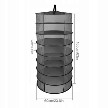СКЛАДНАЯ СЕТКА ДЛЯ СУШКИ ТРАВ 60 x 160 СМ, 8 ПОЛОК