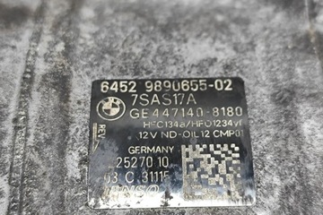 BMW 7 G11 A/C ČERPADLO KLIMATIZACE 9890655 3.0 DIESEL 195KW 2019 22552802