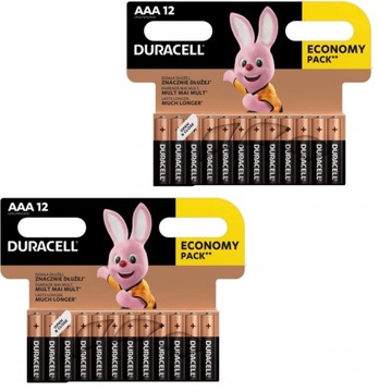 24x ORYGINALNE BATERIE ALKALICZNE DURACELL LR3/AAA 10 lat ważności