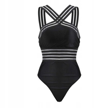 SEXY STRÓJ KOSTIUM KĄPIELOWY MONOKINI PASKI - S