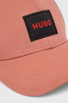 Бейсболка HUGO из хлопка, розовая, с аппликацией 50491453