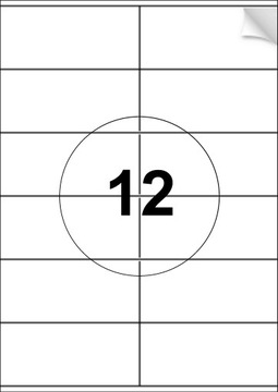 Etykiety naklejki samoprzylepne białe A4 100 arkuszy 12x 105x48mm