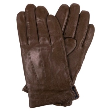 МУЖСКИЕ КОРИЧНЕВЫЕ КОЖАНЫЕ ПЕРЧАТКИ С УТЕПЛЕННЫМ ФЛИСОМ BEAR
