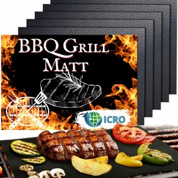 5x Mata Teflonowa Do Piekarnika Pieczenia Na Grill Tacki BBQ Wielorazowe XL