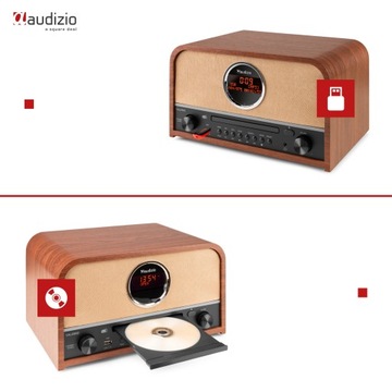 Домашний радиоприемник RETRO DAB+/FM с проигрывателем компакт-дисков BT