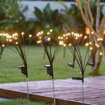 2x Садовые лампы на солнечных батареях 10LED 72см теплые