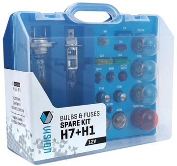 ZESTAW ŻARÓWEK ZASOBNIK H7 + H1 + 17 ELEMENTÓW 12V