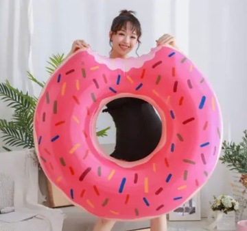 Koło Donut Dmuchane do Pływania Materac Do Wody Na Basen Plażę Duży 120CM